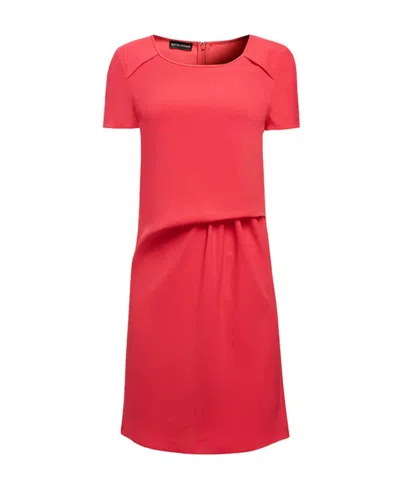 Emporio Armani Round Neck Dress In Red