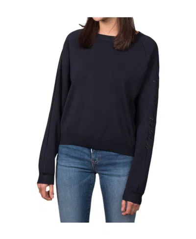 Emporio Armani Round Neck Knitted Sweater In Black