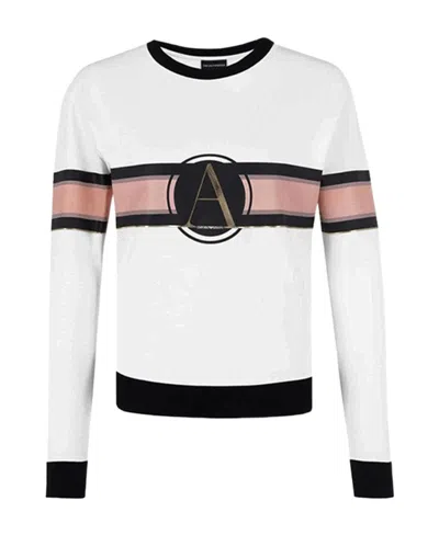 Emporio Armani Round Neck Logo Sweater In Black