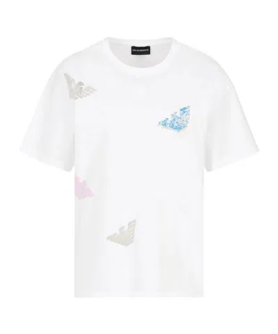Emporio Armani Round Neck Short Sleeve T-shirt In White