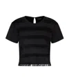 Emporio Armani Supima Interlock Jersey Fringed T-shirt In Black