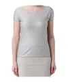 Emporio Armani Icon Striped Light Jersey T-shirt In Gray