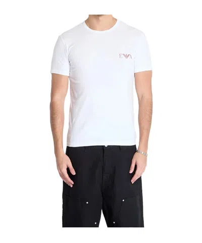 Emporio Armani Round Neck Short Sleeve T-shirt In White