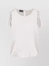 Emporio Armani Round Neck Silk Top With Short Sleeves