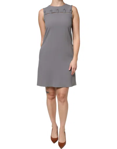 Pre-owned Emporio Armani Round Neck Sleeveless A-line Mini Women's Dress () In Gray