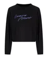 Emporio Armani Logo-embroidered Sweatshirt In Black