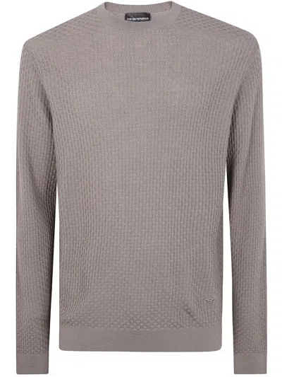 Emporio Armani Round Neck Sweater Clothing In Gray