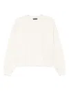 Emporio Armani Crew Neck Long Sleeve Knit Sweatshirt In White