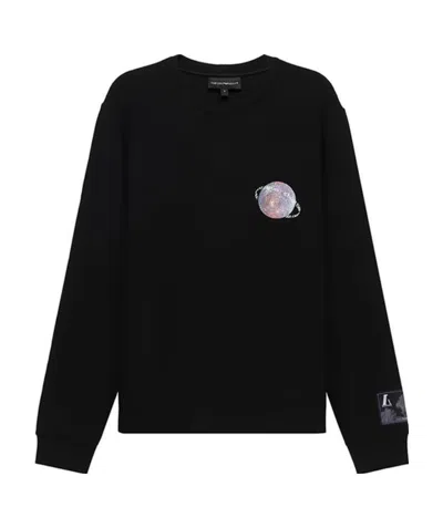 Emporio Armani Round-necked Sweater In Black