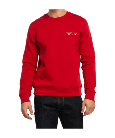 Emporio Armani Round-necked Sweater In Red