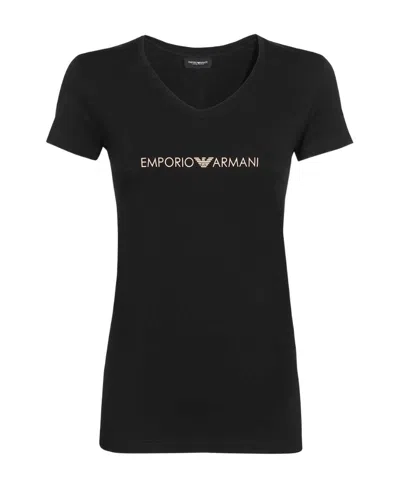 Emporio Armani Round-necked T-shirt In Black