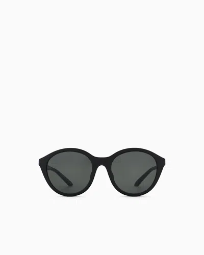 Emporio Armani Round Sunglasses In Black