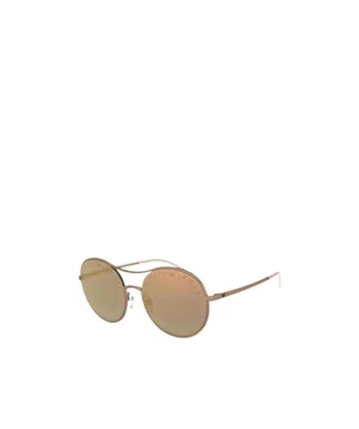 Emporio Armani Round Sunglasses In Nude