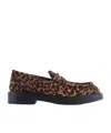 Emporio Armani Animal Print Low Block Heel Loafers In Animal Print