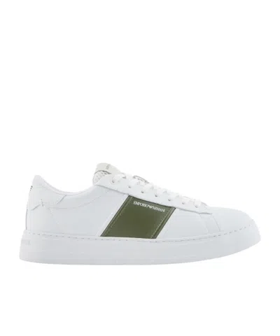 Emporio Armani Round Toe Low-top Casual Shoes In White