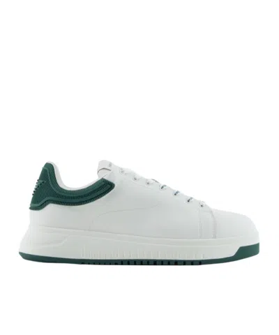 EMPORIO ARMANI EMPORIO ARMANI ROUND TOE LACE-UP SNEAKERS