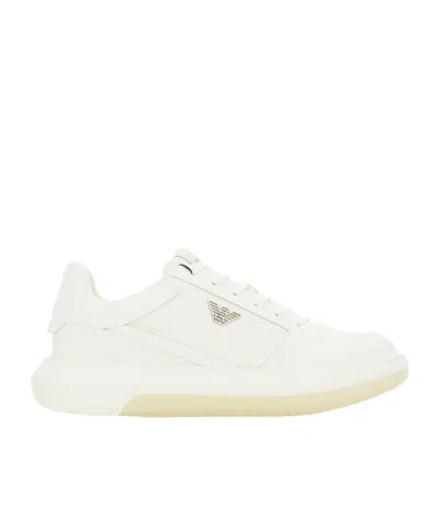 EMPORIO ARMANI LOGO-PLAQUE PLATFORM SNEAKERS