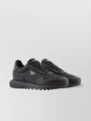 Emporio Armani Asv Recycled Nylon Sneakers With Regenerated Saffiano Details In Black