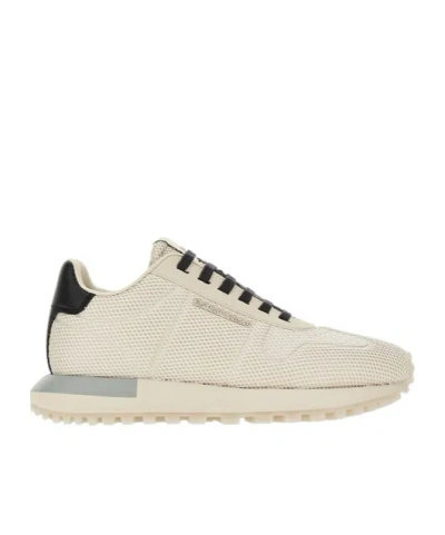Emporio Armani Round Toe Sneakers In Nude