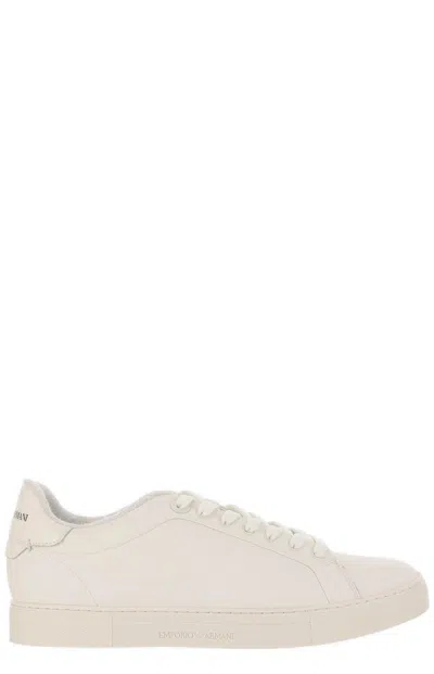 Emporio Armani Logo-print Low-top Sneakers In White