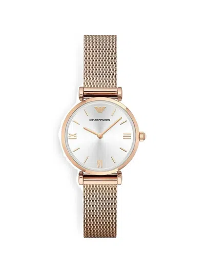 Emporio Armani Round-case 32mm Watch In Gold