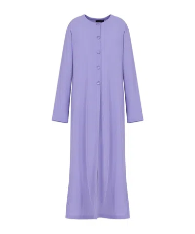 Emporio Armani Round-neck Buttoned Coat In Multi
