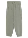 Emporio Armani Rubberised-logo Drawstring Track Pants In Green