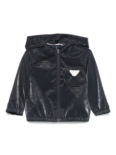 Emporio Armani Babies' Rubberised-logo Jacket In Blue