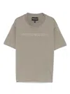 Emporio Armani Rubberised Logo-print T-shirt In Green