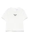 Emporio Armani Branded Short-sleeved Cotton-jersey T-shirt 6-24 In White
