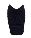 Emporio Armani Ruched Midi Skirt In Purple Viscose In Purple
