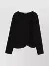 Emporio Armani Ruffle Hem Crepe Blazer Jacket