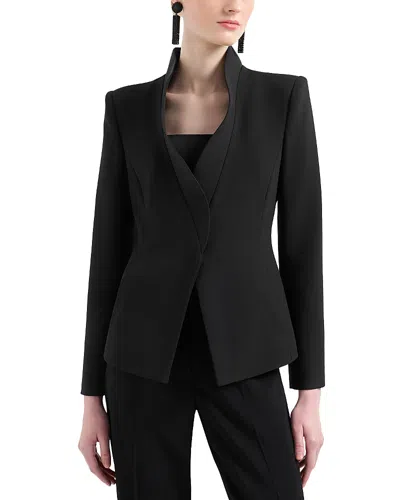 Emporio Armani Ruffled Blazer In Black