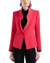 Emporio Armani Ruffled-trim Crêpe Cady Jacket In Meteor Red