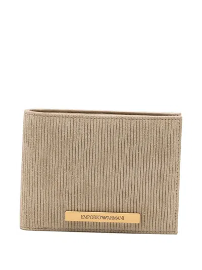 Emporio Armani Ruffled-design Wallet In Nude