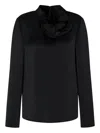 Emporio Armani Ruffled High-neck Blouse In Black