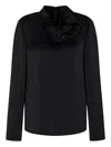 Emporio Armani Ruffled High-neck Blouse In Black