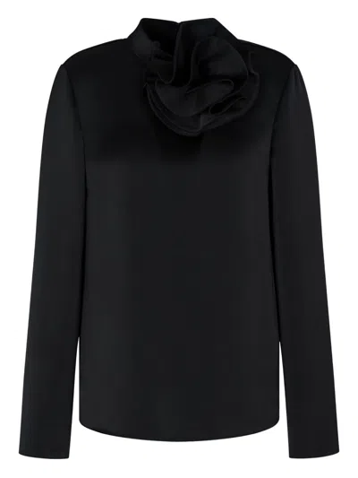 EMPORIO ARMANI RUFFLED NECKLINE SWEATER