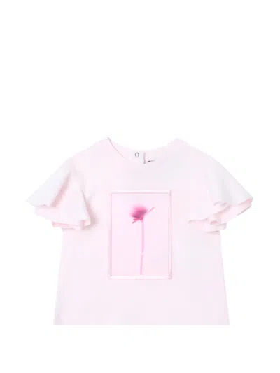 Emporio Armani Babies' Ruffled T-shirt In Pink
