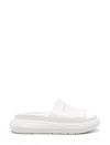 Emporio Armani Logo-embossed Slides In Beige