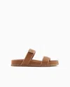 Emporio Armani Sandals With Nappa-leather Strap And Two-tone Edges In Brown