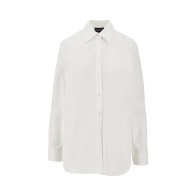 Emporio Armani Sanded Cotton Shirt In White
