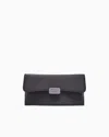 Emporio Armani Satin Baguette Clutch Bag In Black