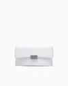 Emporio Armani Satin Baguette Clutch Bag In Grey
