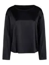 Emporio Armani Satin Blouse In Black