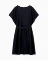 Emporio Armani Satin Crêpe Sash Dress In Black