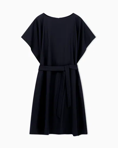 Emporio Armani Satin Crêpe Sash Dress In Black