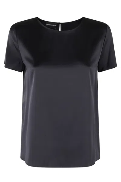 EMPORIO ARMANI EMPORIO ARMANI SATIN FINISH NAVY TOP