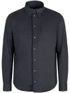 Emporio Armani Satin-finish Shirt In Black