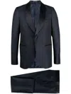 Emporio Armani Men's Patterned Wool Peak Tuxedo In Blue